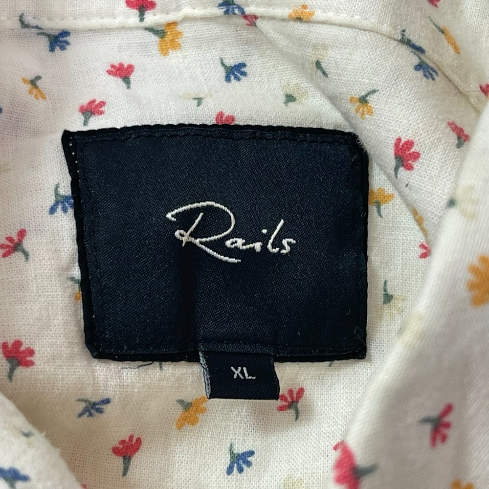 Rails Carson Daisy Chain Linen Floral Shirt Mens XL Button Front - Picture 4 of 7